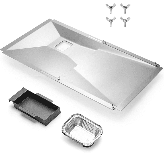 Universal Grease Tray with Catch Pan Adjustable Drip Pan, Kenmore, Charbroil, BHG, Expert for Most 3/4/5 Burner Gas Grill Grease Tray Replacement
