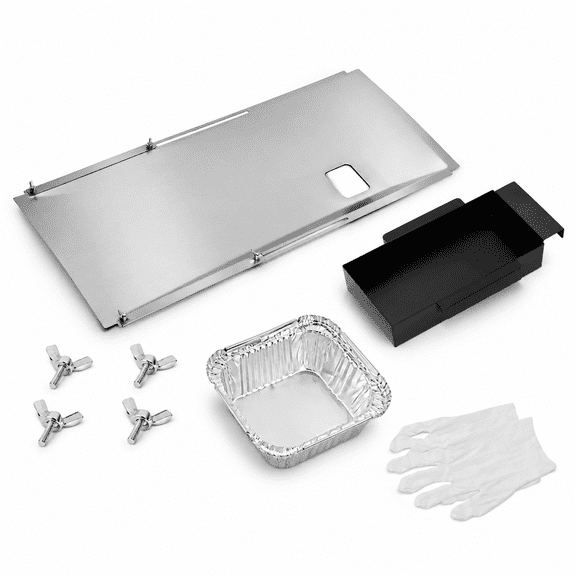 Grease Tray with Catch Pan, Adjustable Universal Grill Drip Pan for 3/4/5 Burner Gas Grills