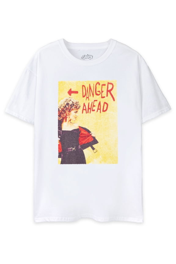 Danger Ahead Womens White Short Sleeved T-Shirt | S | Made by Vanilla Underground