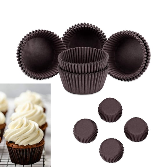 Greaseproof Cupcake Paper,Portable Mini Muffin Baking Cups,Disposable Party Decorations for Mini Desserts and Snacks,1000pack,Brown