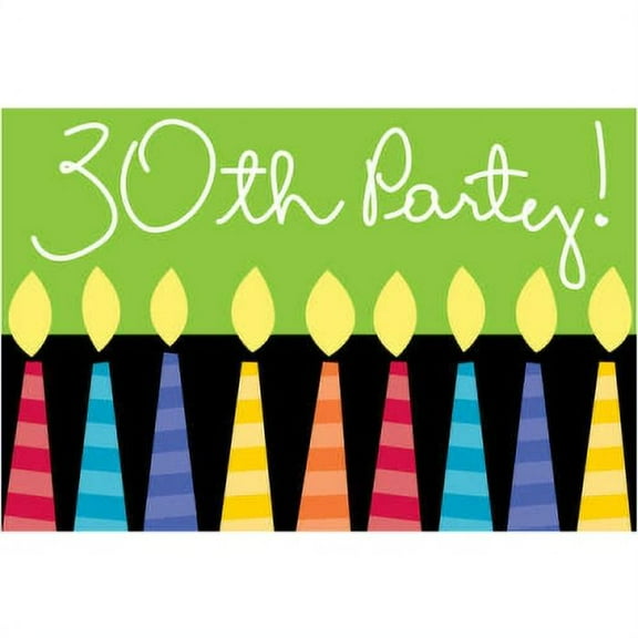 Great 30th Birthday Z-Fold Invitations 8 Per Pack