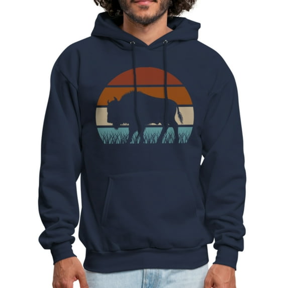 Great American Bison Buffalo Vintage Retro Sunset Hoodie