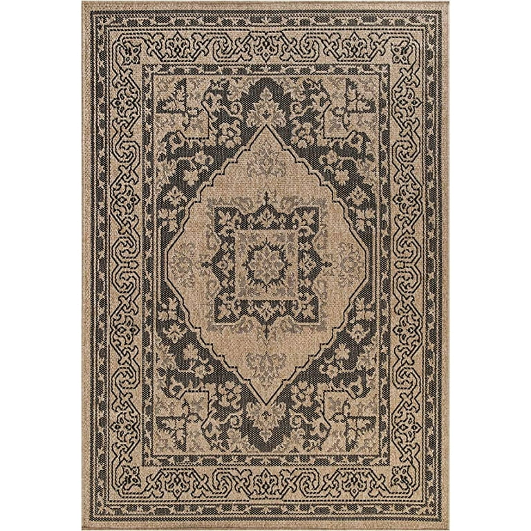 8'X10' Grey Machine Woven Uv Treated Bordered Indoor Outdoor Area Rug 8'X10' Grey Machine Woven Uv Treated Bordered Indoor Outdoor Area Rug