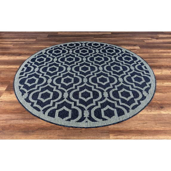 Great American Distributors IOT.06.NYCR.7R 7 ft. Impressions Ayla Transitional Rug, Navy & Cream