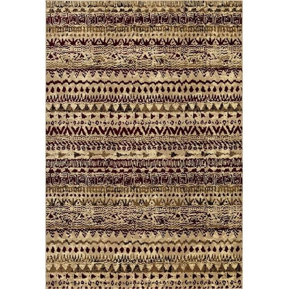 Great American Distributors L483.02.RD.9X13 9 x 13 ft. Cottage Noles Southwestern & Lodge Rug, Red & Cream