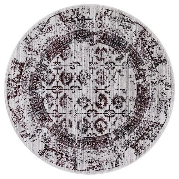 Great American Distributors T483.01.RD.5R 5 ft. Enduring Serene Transitional Rug Red & Gray