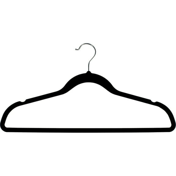 The Great American Hanger Company Black Rubber Coated Non-Slip Slim Line Suit Hanger, Box of 100 Flexible Ultra Thin Clothes Hanger w/ Swivel Hook and