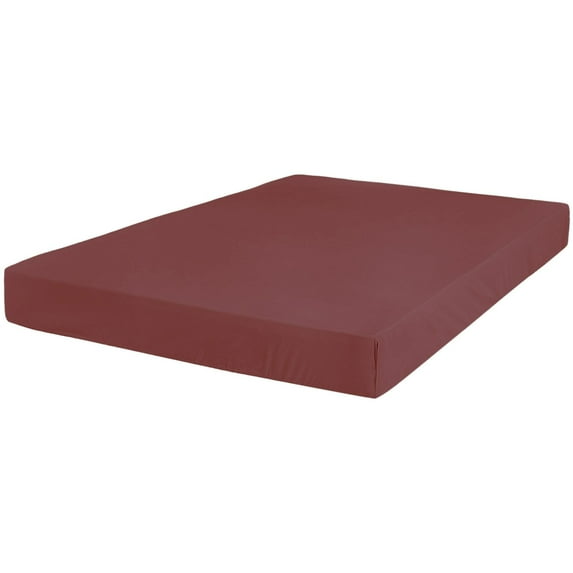 The Great American Store- 1800 Series 100% Authentic Microfiber Pack of 4 Fitted Sheet / Bottom Sheet 21 Inch Deep Pocket (Solid Burgundy, Twin) - ALL ROUND ELASTIC FOR PERFECT FIT