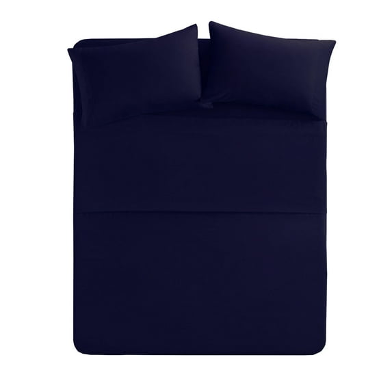The Great American Store- 24 Inch Deep Pocket RV Camper Sheet Set 60 X 75 Stripe Navy Blue - 1800 Series Brushed Microfiber - For RV- Trucks, Campers, Airstream, Bus, Boat and Motorhomes