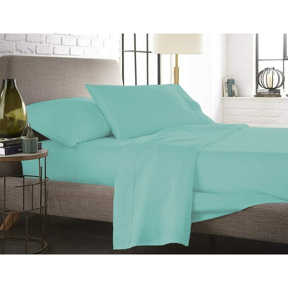The Great American Store- 4PC (Full, Solid Light Blue) 15 Inch Deep Sheet Set, 1800 Series Double Brushed Microfiber - Easy Care, Fade, Shrink and Wrinkle Resistant Bedding Sheet Set