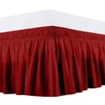 thumbnail image 1 of The Great American Store- Easy to Fit Wrap Around Elastic Bed skirt/Dust Ruffle 450 TC Cotton (Solid Burgundy, Expanded Queen) - 21 Inch Drop Length Easy to Care, Hotel Quality, Adjustable Bed Skirt, 1 of 3