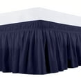 thumbnail image 1 of The Great American Store- Easy to Fit Wrap Around Elastic Bed skirt/Dust Ruffle 450 TC Cotton (Solid Navy Blue, Olympic Queen) - 25 Inch Drop Length Easy to Care, Hotel Quality, Adjustable Bed Skirt, 1 of 3