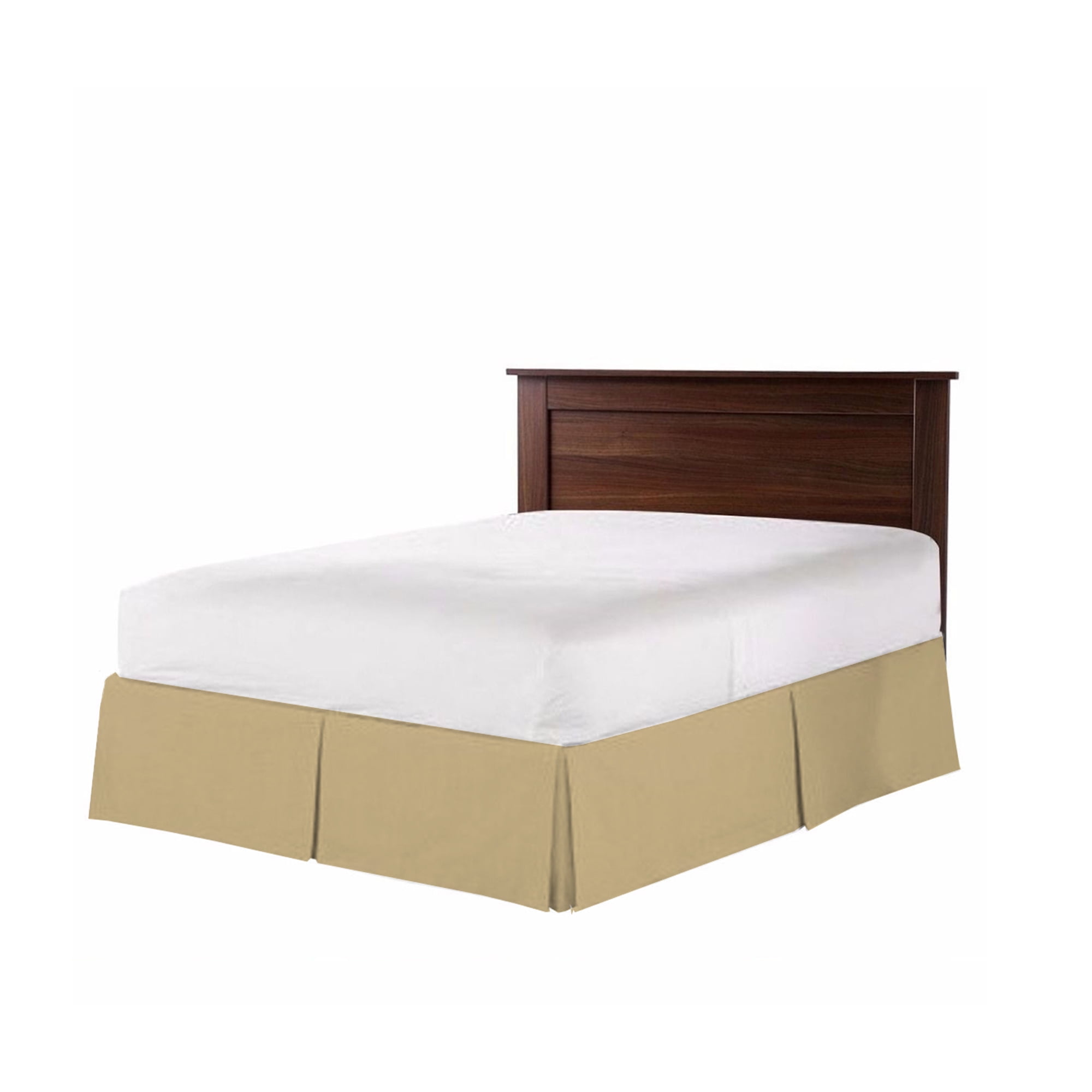 The Great American Store Easy on/Easy Off Double Brushed Easy-Stretch Design Fade Resistance Microfiber 15-Inch Drop Length Pleated Bed Skirt - Queen (Solid, Taupe)