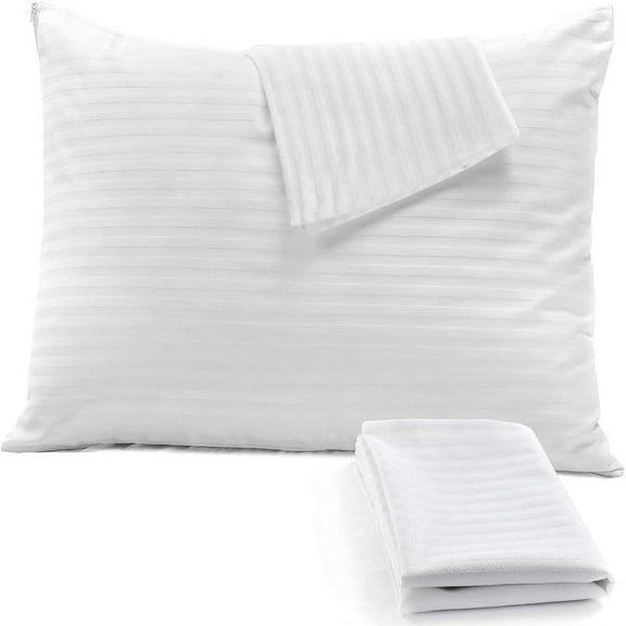 The Great American Store King Pillow Cases Stripe White - 12 Pack - Envelope Closure - Soft Brushed Microfiber Fabric - Shrinkage and Fade Resistant Pillow Cases King Size 20 X 40 Inches