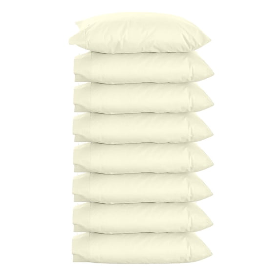 The Great American Store King Size Pillow Cases Solid Ivory 8 Pack Bulk Pillow Cases With Envelop Closure - Soft Brushed Microfiber Fabric - Shrinkage and Fade Resistant Pillow Covers