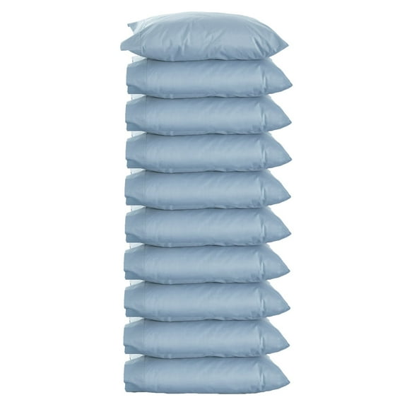 The Great American Store King Size Pillow Cases Solid Light Blue 10 Pack Bulk Pillow Cases With Envelop Closure - Soft Brushed Microfiber Fabric - Shrinkage and Fade Resistant Pillow Covers