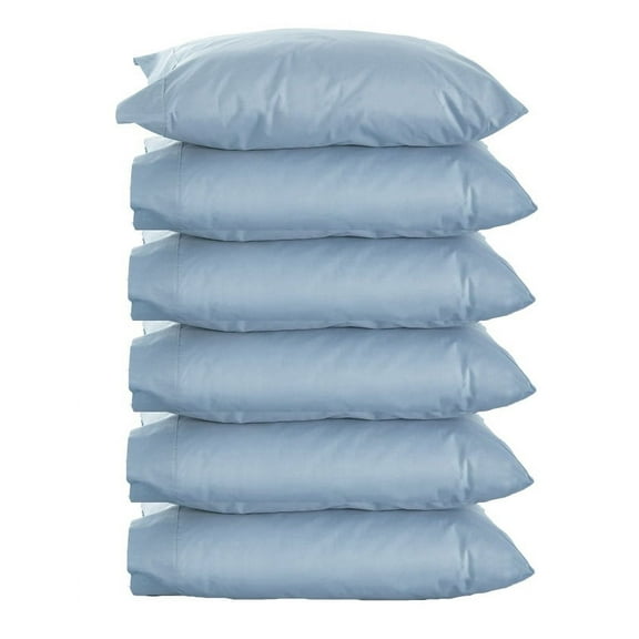 The Great American Store King Size Pillow Cases Solid Light Blue 6 Pack Bulk Pillow Cases With Envelop Closure - Soft Brushed Microfiber Fabric - Shrinkage and Fade Resistant Pillow Covers