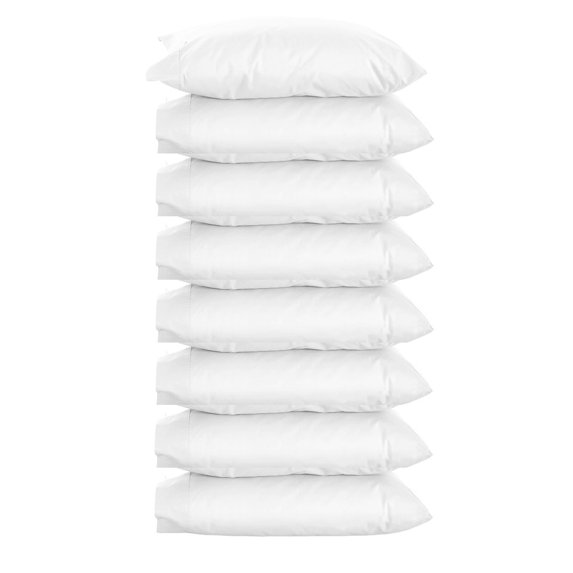 The Great American Store King Size Pillow Cases Solid White 8 Pack Bulk Pillow Cases With Envelop Closure - Soft Brushed Microfiber Fabric - Shrinkage and Fade Resistant Pillow Covers