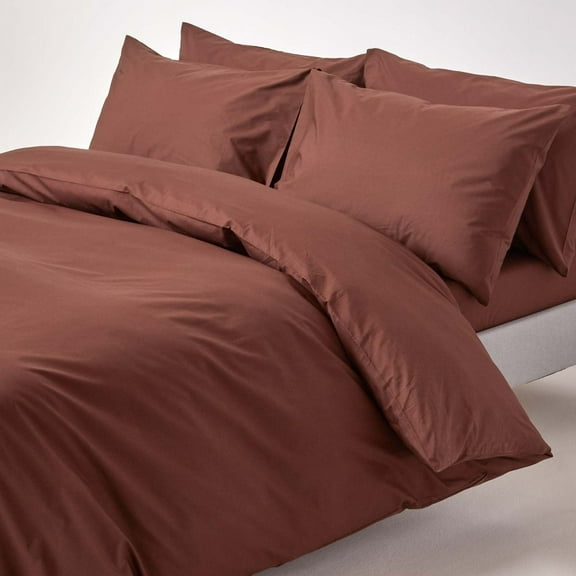 The Great American Store Lightweight Microfiber Twin/Twin XL Size Duvet Cover Set With Zipper Closure Solid Chocolate Soft And Comfrotable Comforter Cover and Pillow Shams