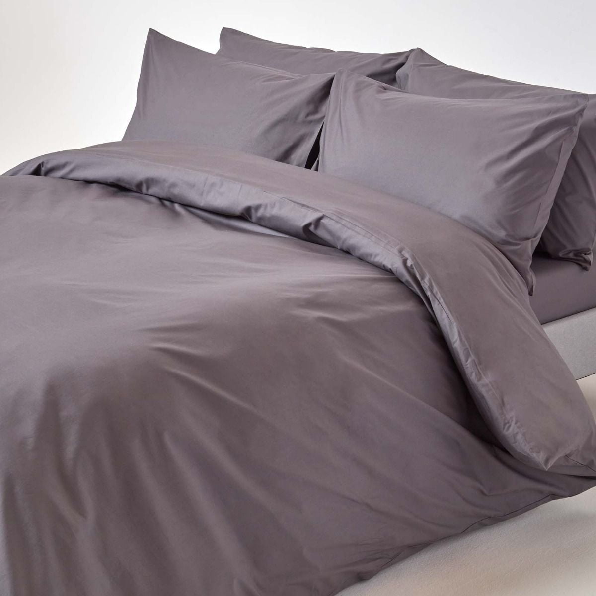 The Great American Store Lightweight Microfiber Twin/Twin XL Size Duvet Cover Set With Zipper Closure Solid Grey Soft And Comfrotable Comforter Cover and Pillow Shams