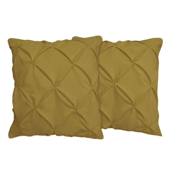 The Great American Store Set of 2 Pinch Pleat Pillow Shams (Throw 12 x 12, Taupe) 1800 Series Brushed Microfiber - Wrinkle & Stain Resistant Decorative Bed Pillow Shams