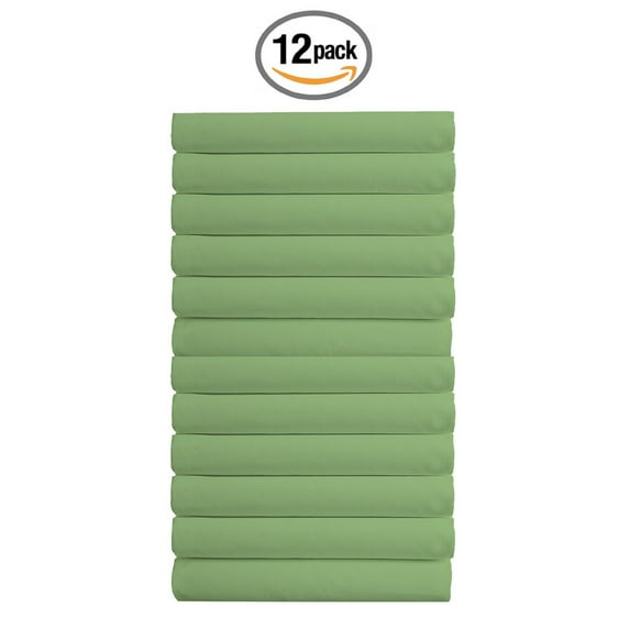 The Great American Store Ultra-Soft 1800 Series Microfiber Solid Flat Sheet (Pack of 12, King, Sage)- Top Sheets - Hypoallergenic - Wrinkle, Fade, Stain Resistant