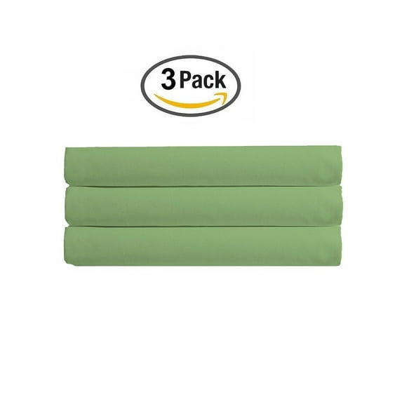 The Great American Store Ultra-Soft 1800 Series Microfiber Solid Flat Sheet (Pack of 3, Twin XL, Sage)- Top Sheets - Hypoallergenic - Wrinkle, Fade, Stain Resistant