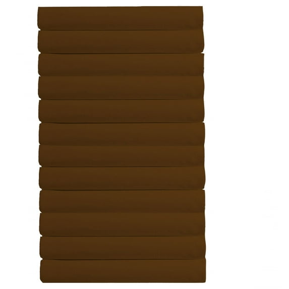 The Great American Store's 600 Thread Count 100% Cotton Solid Fitted Sheet Side Pocket/Pouch Organizer (Pack of 12, Cal King, Chocolate)- Smooth & Durable Quality - Luxury Bedding
