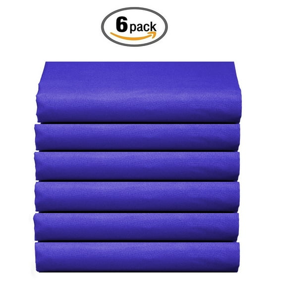 The Great American Store's Ultra-Soft 1800 Series Microfiber Solid Fitted Sheet Side Pocket/Pouch Organizer (Pack of 6, Twin XL, Royal Blue)- Fade and Wrinkle Resistant - Hypoallergenic