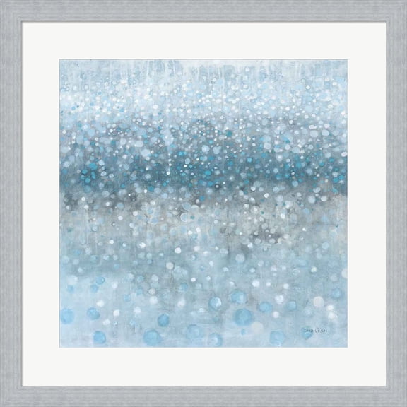 Great Art Now Abstract Rain Slate Blue by Danhui Nai, Framed Wall Art, 19.5W x 19.5H