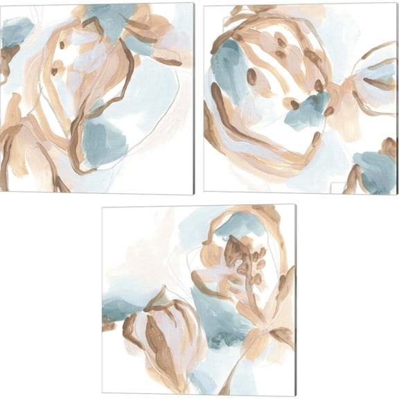 Great Art Now Abstracted Shells by June Erica Vess 3 Piece Canvas Art Set Each 14"W x 14"H