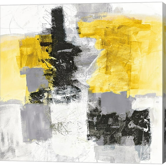 Great Art Now Action II Yellow and Black Sq by Jane Davies Canvas Wall Art