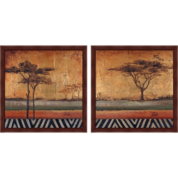 Great Art Now African Dream by Patricia Pinto, 2 Piece Framed Art Set Each 13"W x 13"H
