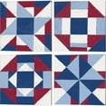 thumbnail image 1 of Great Art Now Americana Patchwork Tile by Vanna Lam 4 Piece Canvas Art Set Each 14W x 14H, 1 of 5