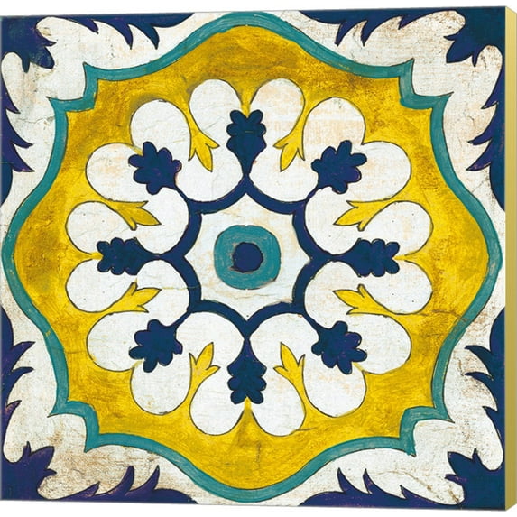 Great Art Now Andalucia Tiles C Blue and Yellow by Silvia Vassileva Canvas Wall Art