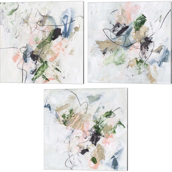 Great Art Now Approaching Spring by Melissa Wang 3 Piece Canvas Art Set Each 14"W x 14"H