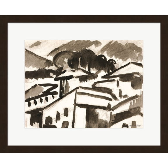 Great Art Now Architecture Drawing by Seven Trees Design, Framed Wall Art, 22.25W x 18.25H, Architecture Art