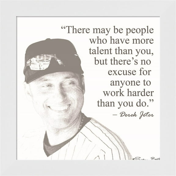 Great Art Now Baseball Greats - Derek Jeter by Susan Ball, Framed Wall Art, 14W x 14H