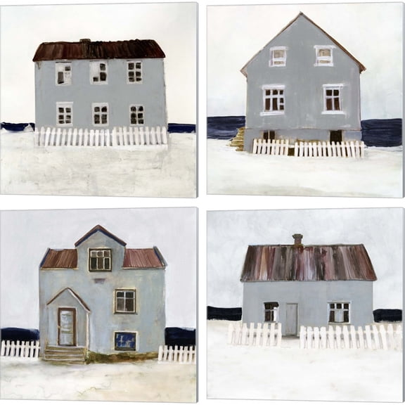 Great Art Now Beach Hut by Stellar Design Studio 4 Piece Canvas Art Set Each 14W x 14H