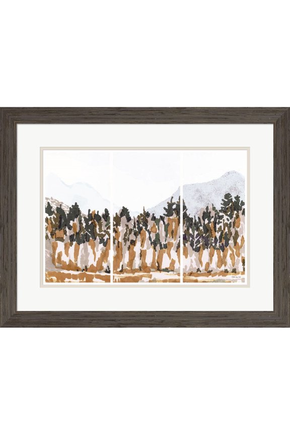 Big Mountain Triptych by Stellar Design Studio, Framed Wall Art, 28W x 21.5H