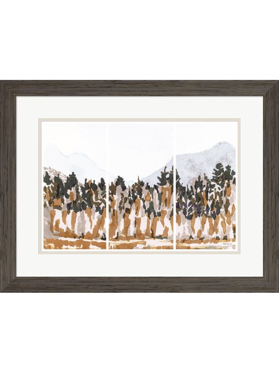 Big Mountain Triptych by Stellar Design Studio, Framed Wall Art, 28W x 21.5H
