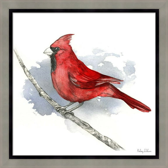 Great Art Now Birds & Branches I-Cardinal by Kelsey Wilson, Framed Wall Art, 18.5W x 18.5H