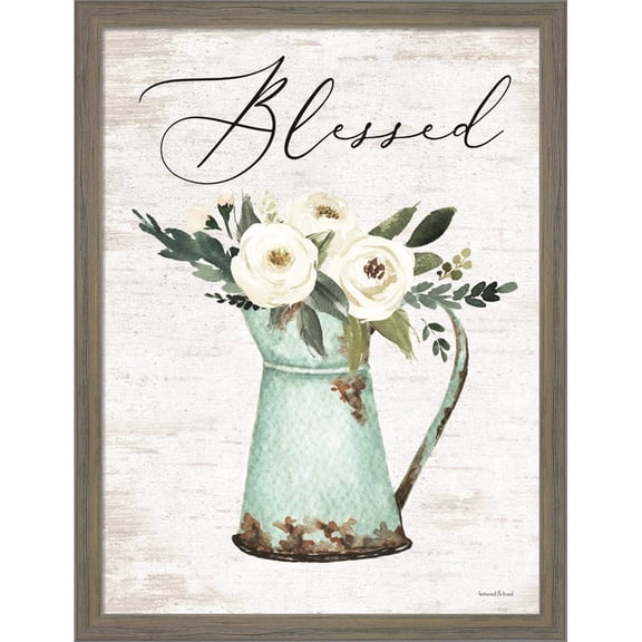 Great Art Now Blessed by Lettered & Lined, Framed Wall Art, 13W x 17H