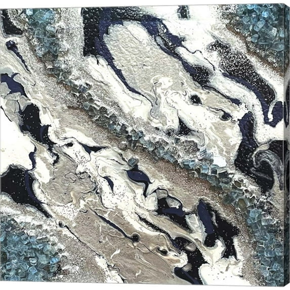 Great Art Now Blue Silver Marble II by Lee C, Canvas Wall Art, 18W x 18H