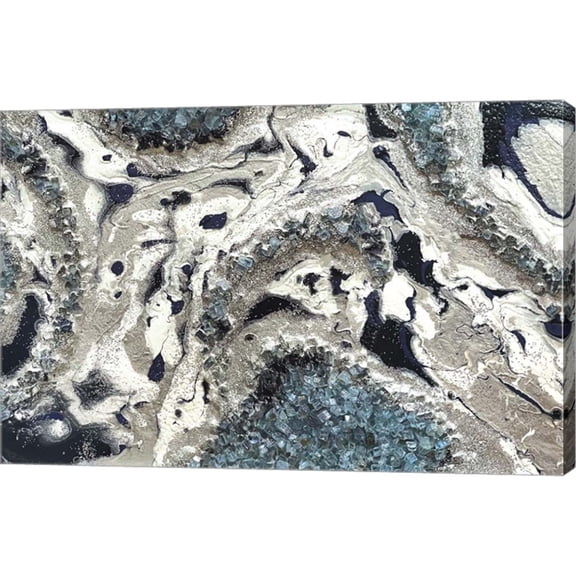 Great Art Now Blue Silver Marble landscape by Lee C, Canvas Wall Art, 30W x 20H