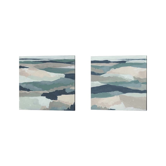Great Art Now Blue Vista by June Erica Vess 2 Piece Canvas Art Set Each 14"W x 14"H