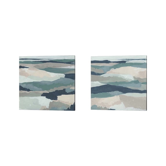 Great Art Now Blue Vista by June Erica Vess 2 Piece Canvas Art Set Each 14"W x 14"H