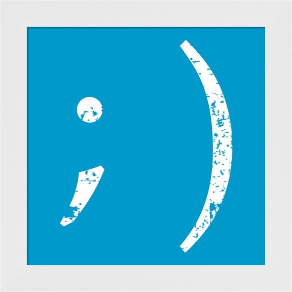 Great Art Now Blue Wink Smiley by Veruca Salt, Framed Wall Art, 14W x 14H
