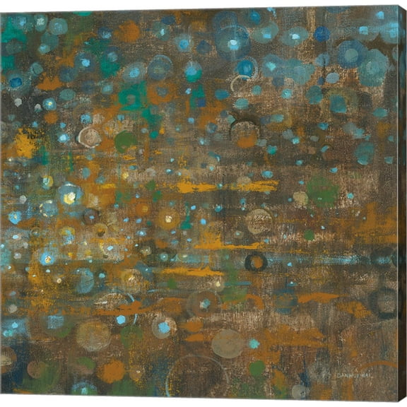 Great Art Now Blue and Bronze Dots X by Danhui Nai Canvas Wall Art