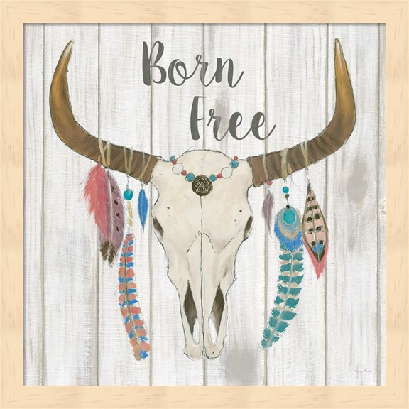 Great Art Now Bohemian Rising I no Border Born Free by Emily Adams Framed Wall Art 13"W x 13"H